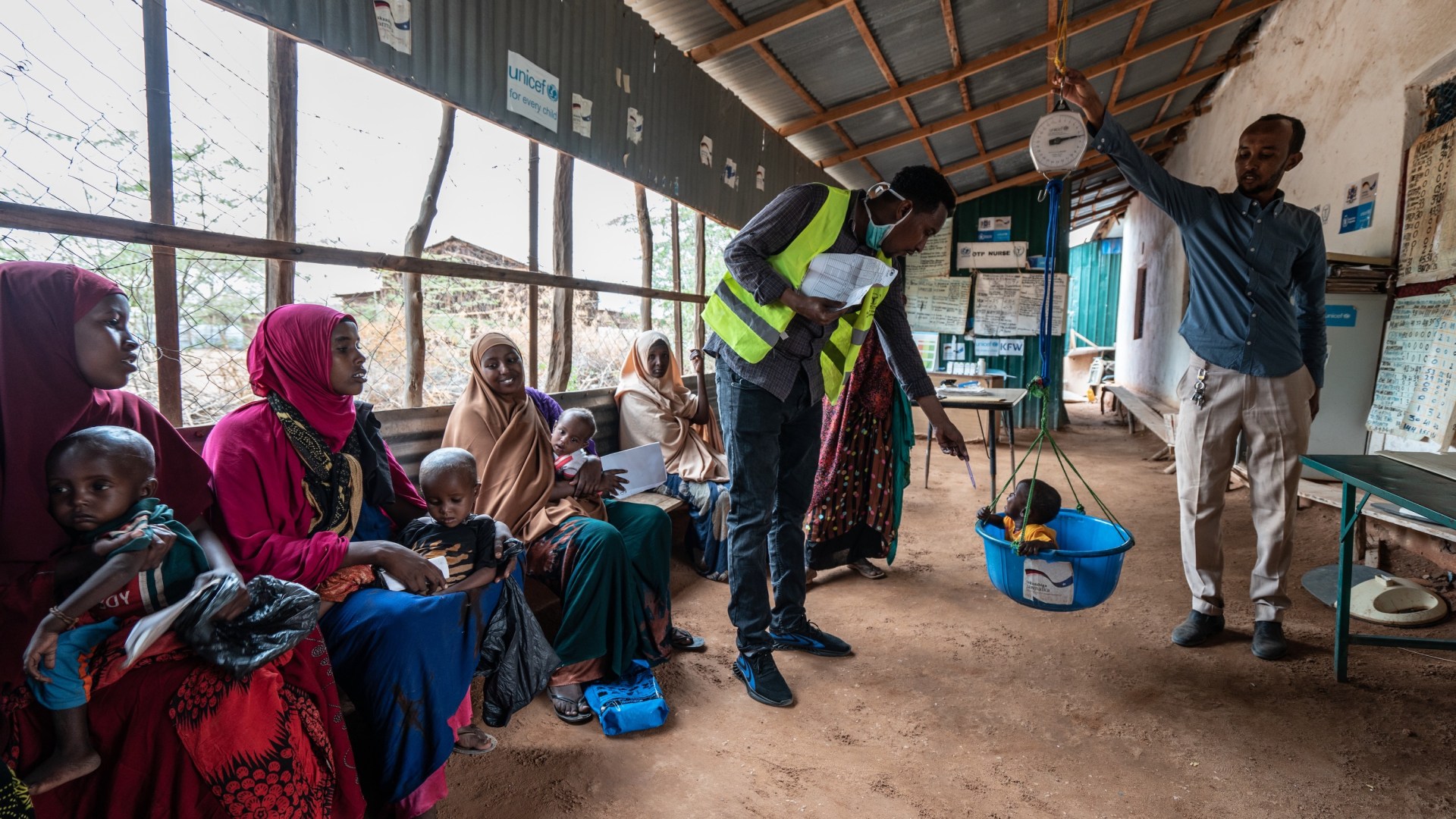 Patients seek treatment at a USAID supported hospital in Somalia during a drought in 2022.